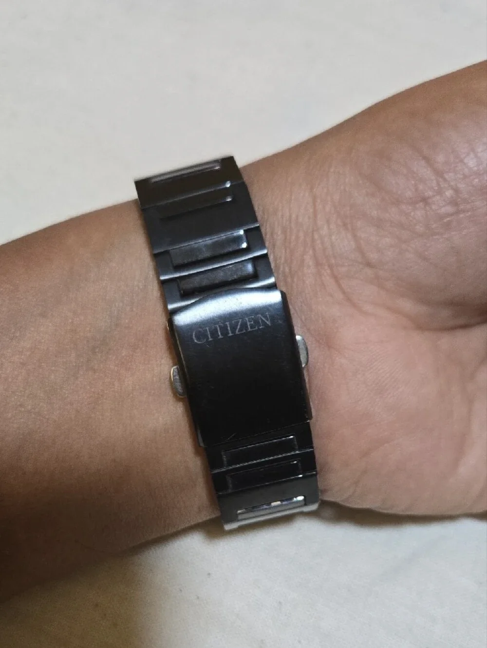 Citizen Eco-Drive Men's Black Stainless Steel Watch with Green Accents